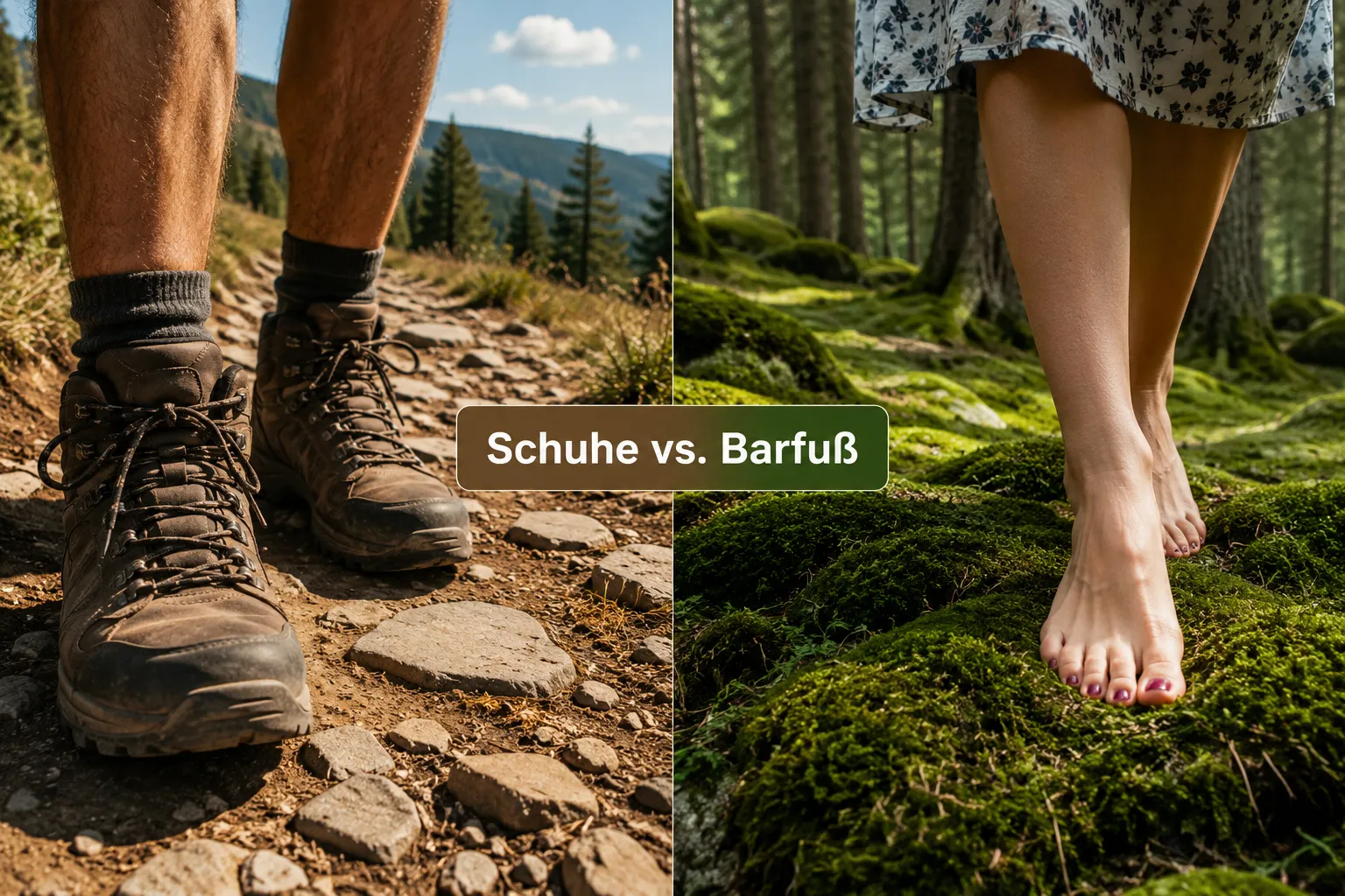 Barfußwandern im Harz: Leitfaden für naturnahes Gehen auf Moos und Fels 3 Barfußwandern vs. normale Wanderschuhe: Was ist der Unterschied?