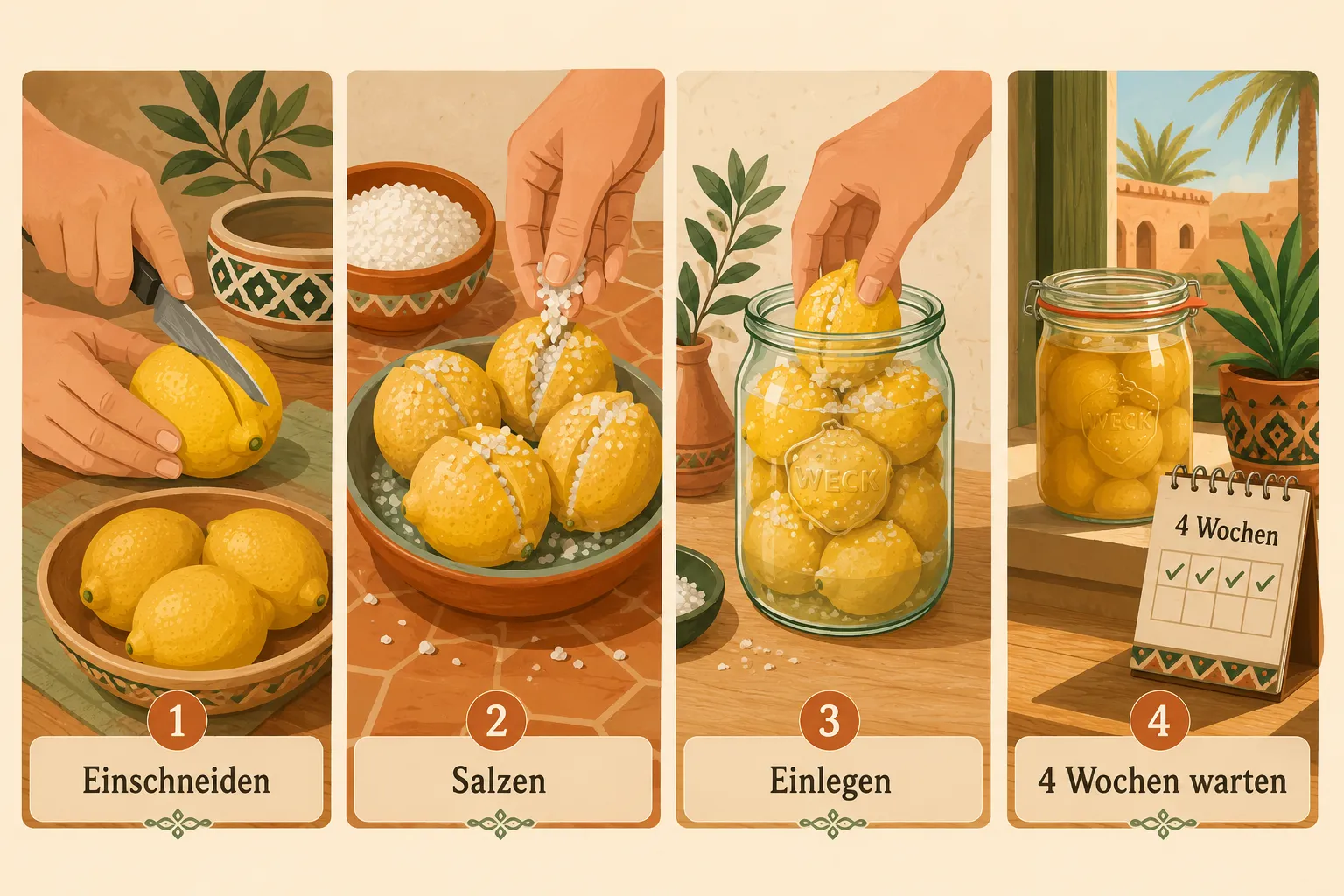 Fermentiertes Zitronen-Rezept nach marokkanischer Art: Schritt für Schritt