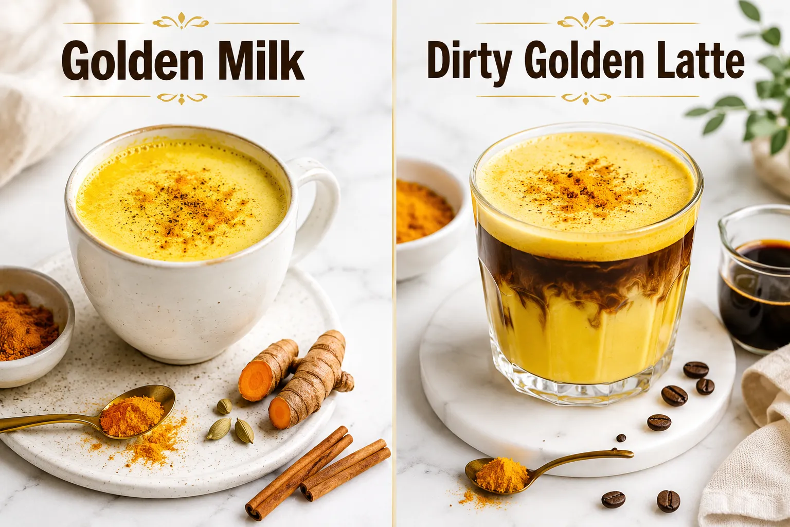 Golden Milk Latte vs. Dirty Golden Latte: Was ist der Unterschied?