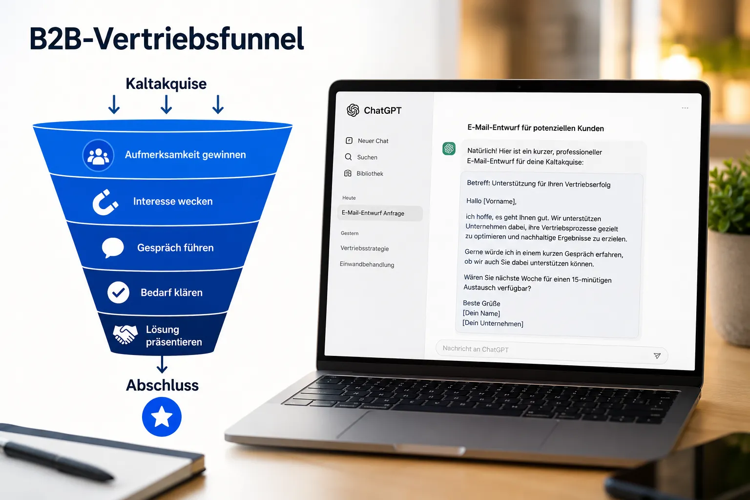B2B-Cold-Outreach mit ChatGPT: 10 Prompts für verkaufsstarke Kaltakquise-Mails 2 Kann ChatGPT wirklich dabei helfen, Kaltakquise-Mails zu schreiben, die konvertieren?
