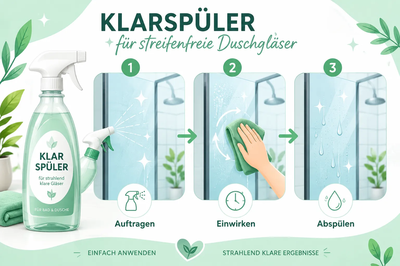 Kalkflecken in der Dusche dauerhaft verhindern: Die Klarspüler-Methode 3 Kann man Klarspüler auf Fliesen und Glas verwenden, und ist die Methode hautschädlich?