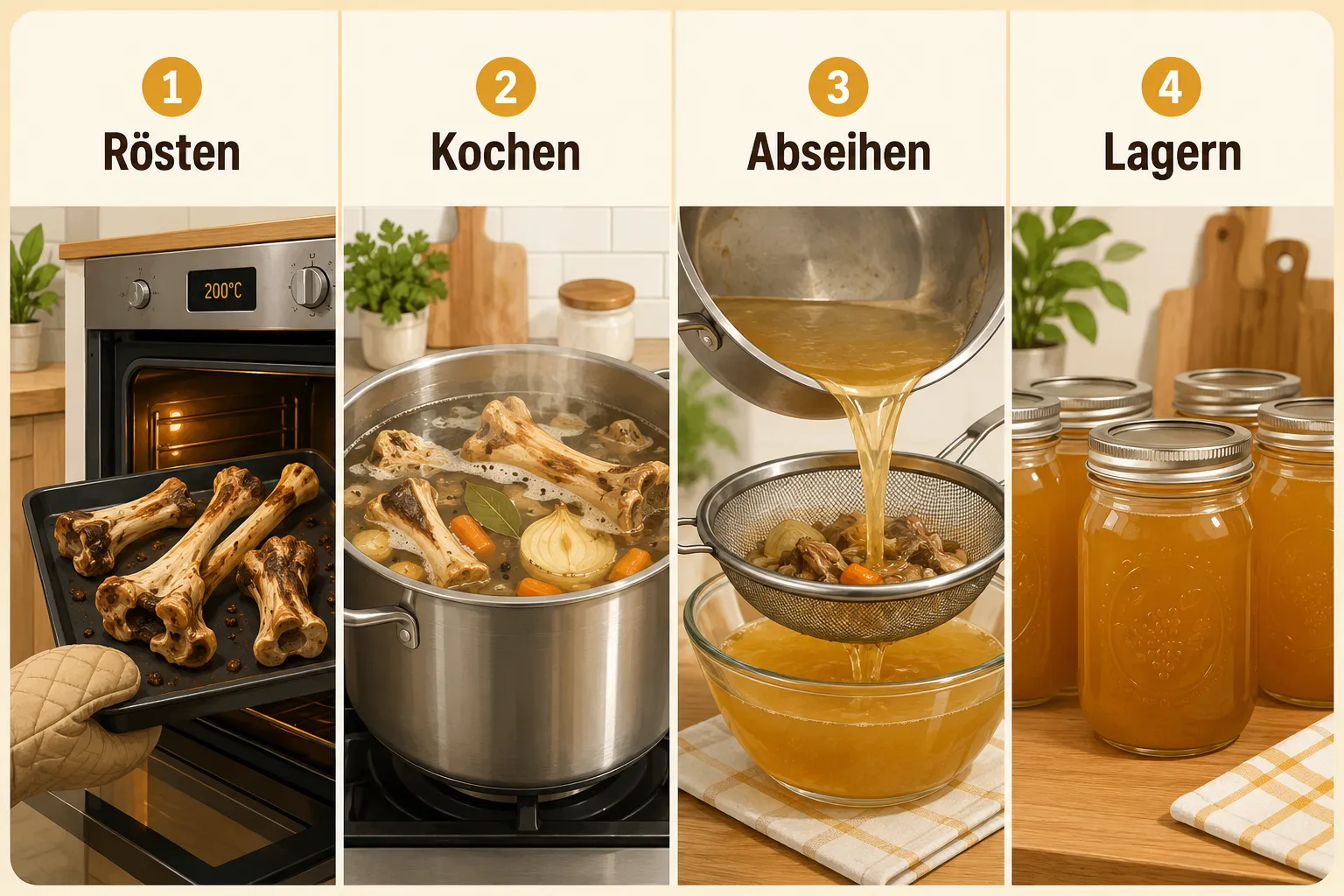 Bone Broth selber kochen: Die Zubereitung der ultimativen Knochenbrühe 3 Knochenbrühe im Schnellkochtopf oder Topf zubereiten