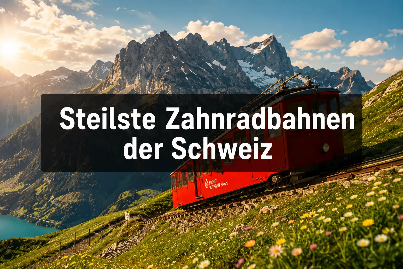 Professional () hero image with (≤42 chars): 'Steilste Zahnradbahnen der Schweiz' in crisp white on a deep semi-transparent