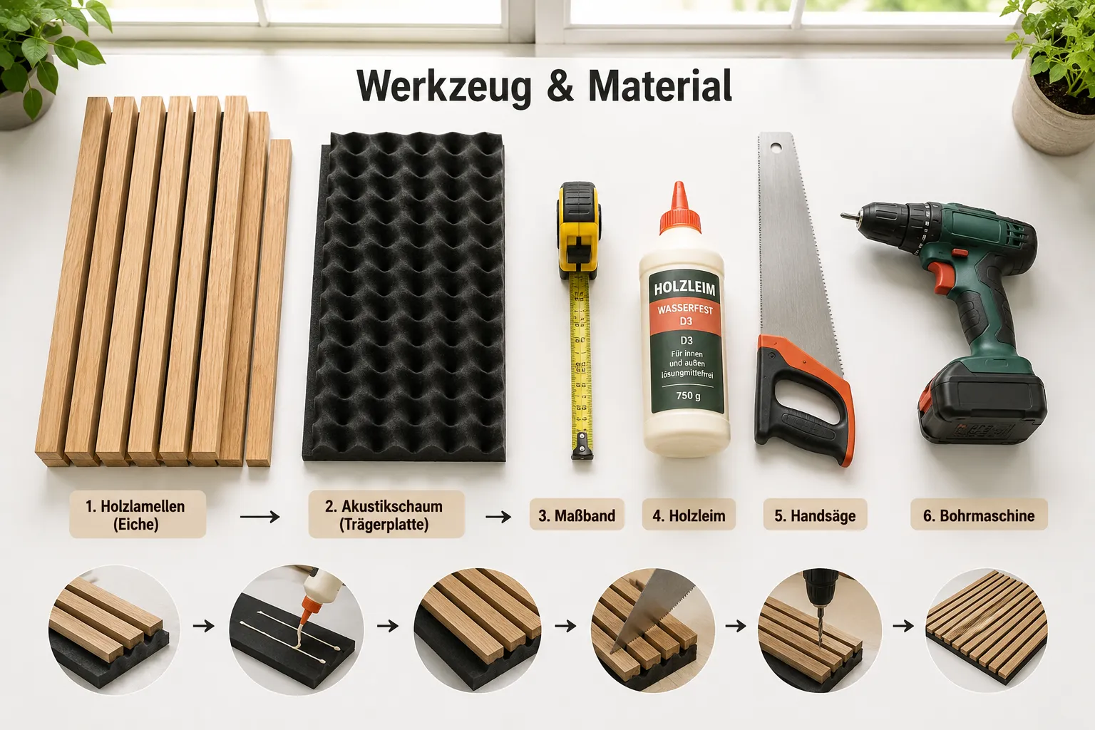 Raumakustik verbessern: Stylische Akustikpaneele aus Holzleisten selber bauen 3 Schritt-für-Schritt-Anleitung: Akustikpaneele aus Holzleisten bauen
