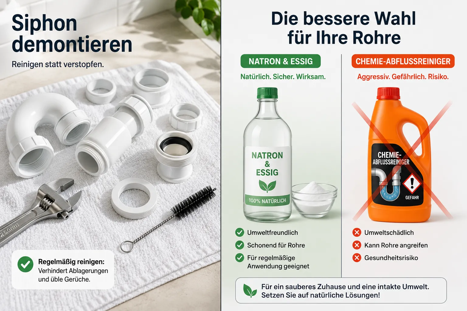 Siphon demontieren und reinigen: Anleitung