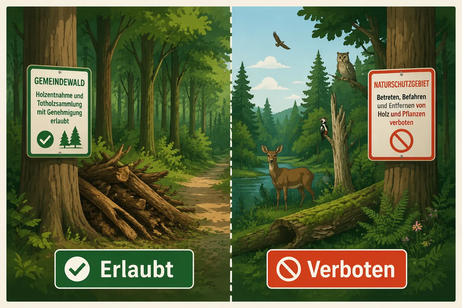 Totholz sammeln für Brennholz: Ist das erlaubt?