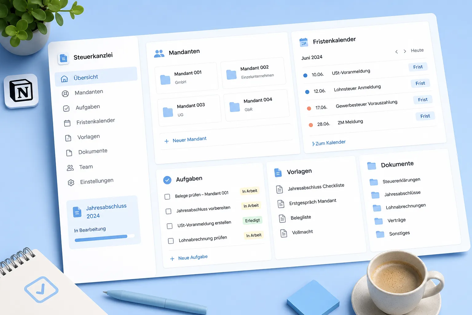 Notion für Steuerberater: Digitale Vorlagen für die effiziente Mandantenbetreuung 2 Was ist Notion und wie funktioniert es für Steuerberater?