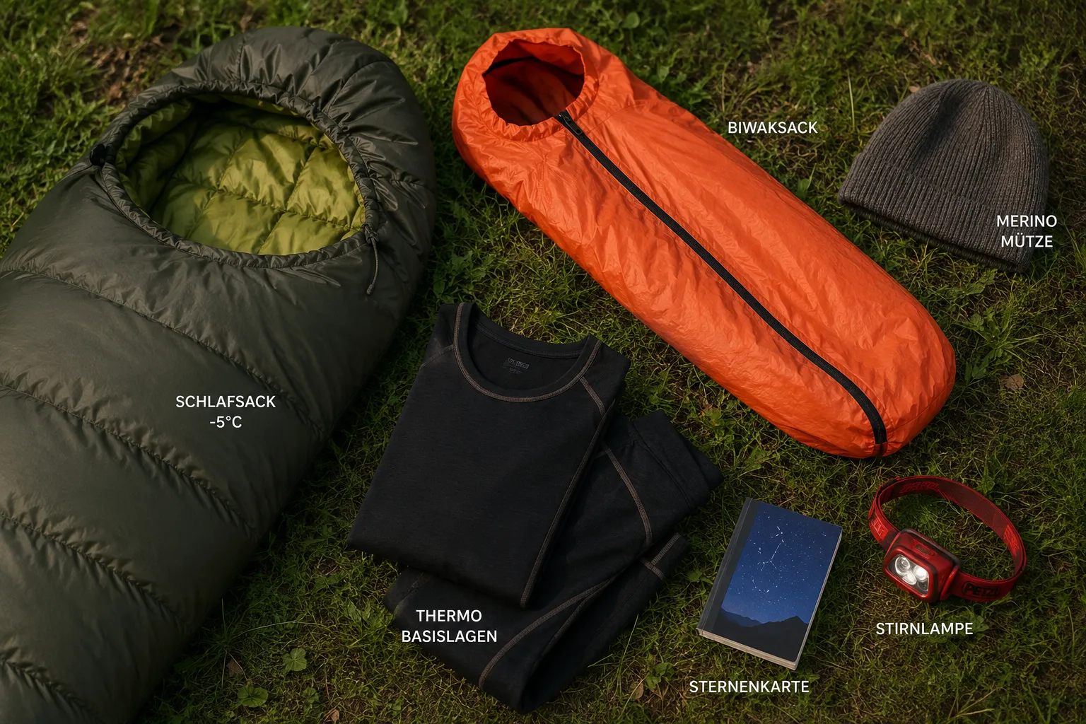 Mikroabenteuer vor der Haustür: Sternenhimmel-Camping ohne Zelt im Frühjahr 3 Welche Ausrüstung brauche ich für Camping ohne Zelt?