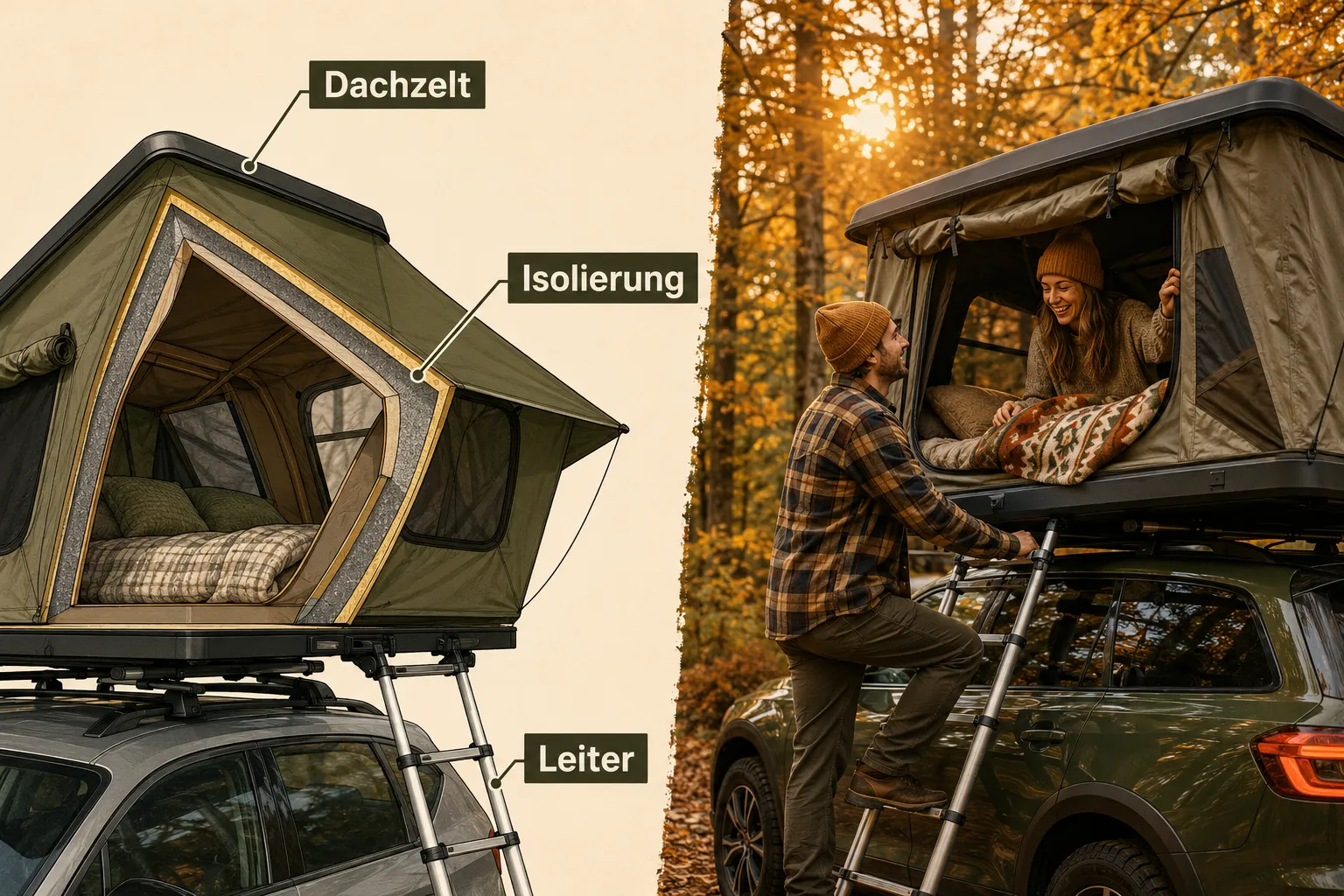 Dachzelten im Spätherbst: Versteckte Plätze und Tipps gegen die Kälte 2 Welche Ausrüstung brauche ich zum Dachzelten im November?