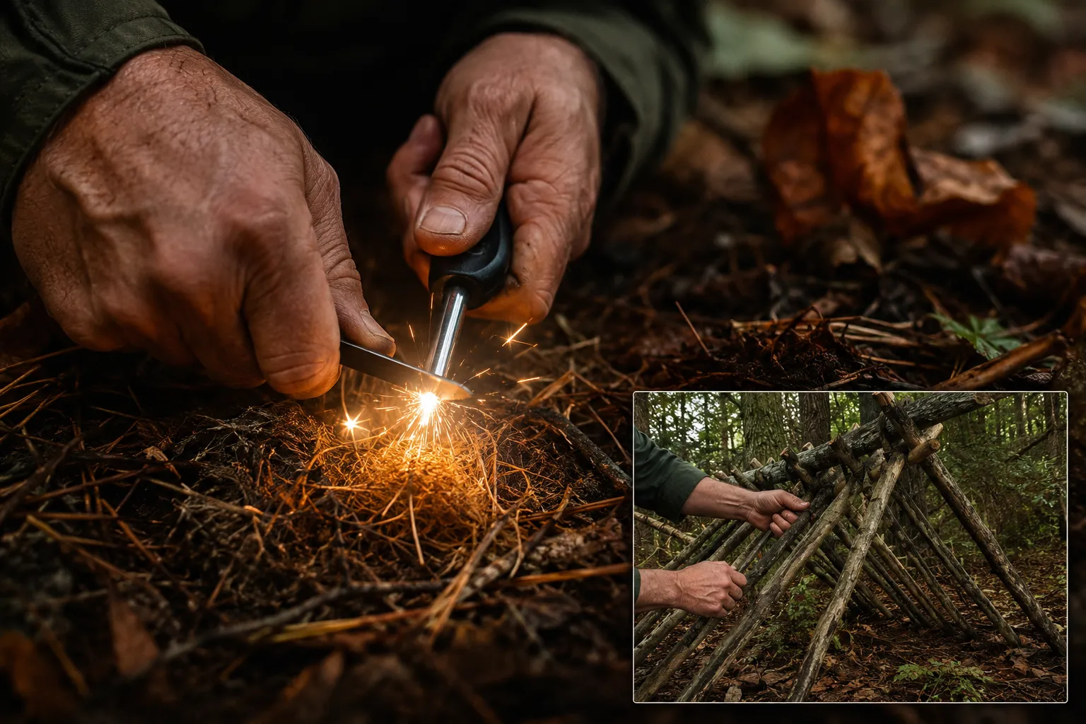 Bushcrafting-Wochenende: Überleben im Wald mit minimaler Ausrüstung 3 Wie mache ich Feuer ohne Feuerzeug oder Streichhölzer?