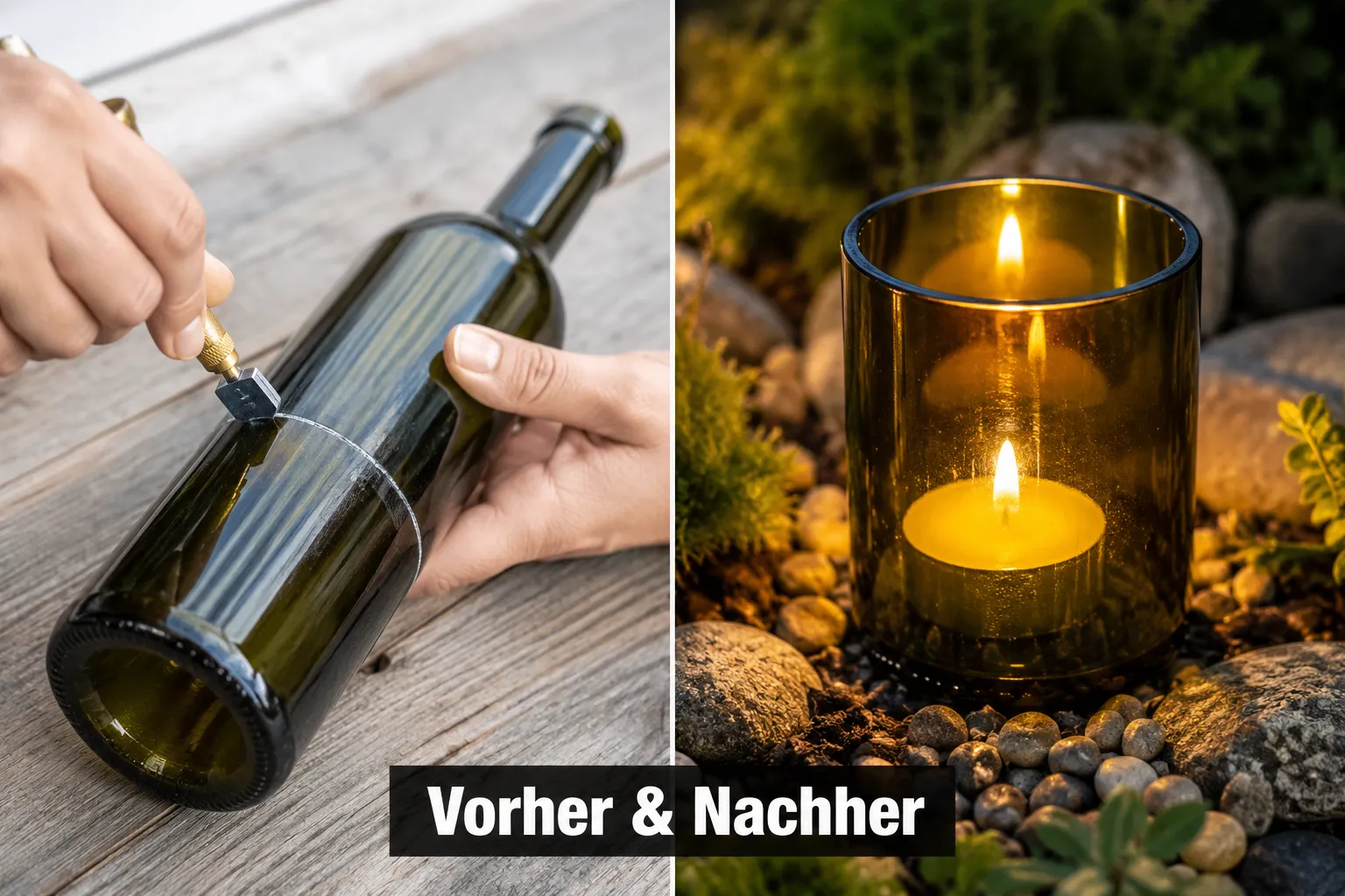 Altglas-Upcycling: Edle Vasen und Windlichter aus Leergut gestalten 3 Wie poliere ich geschnittene Glaskanten ab, und was ist der Unterschied?